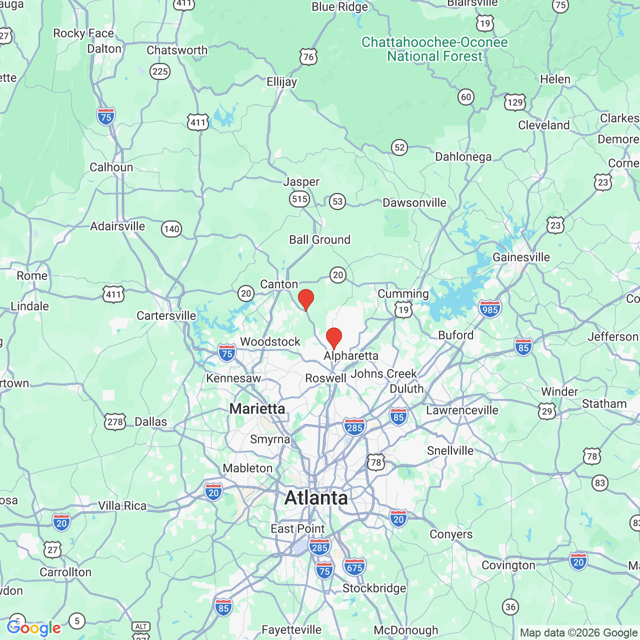 Google map image of our locations